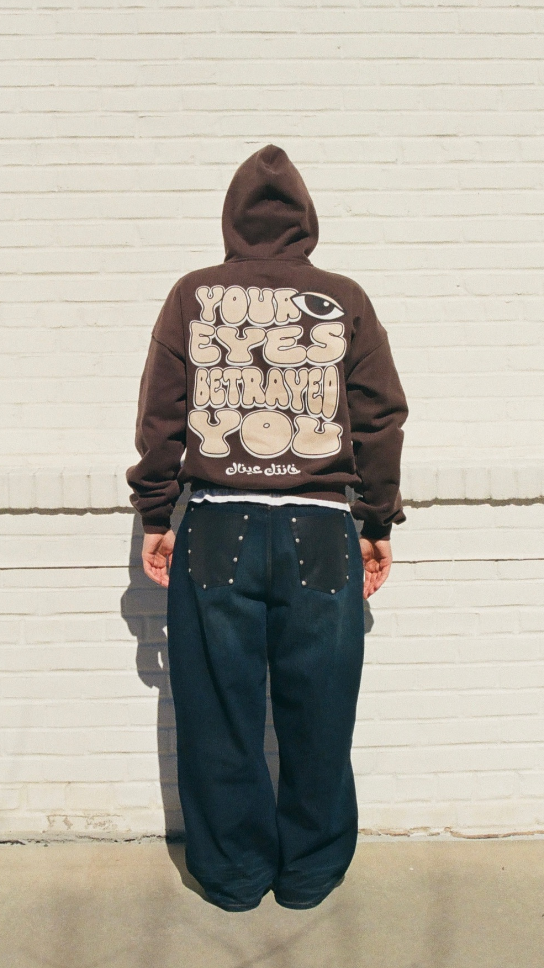 "Your Eyes Betrayed You" Heavyweight Hoodie - Mocha Brown